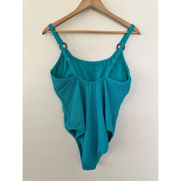 Shade and Shore Teal Swimsuit One Piece Size Medium New - Picture 6 of 6
